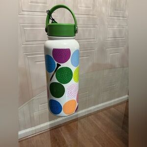 Brand Kate Spade New York Water Bottle 33oz With Lid Multi-Color Balls Pattern
